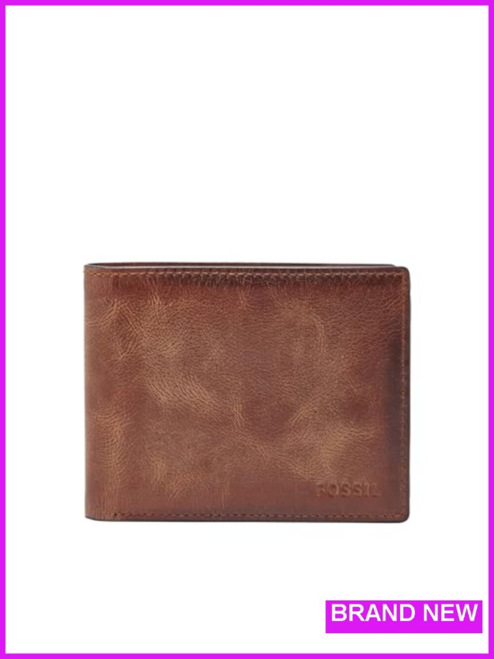 Men's Genuine Leather RFID-Blocking Bifold Wallet with Flip ID